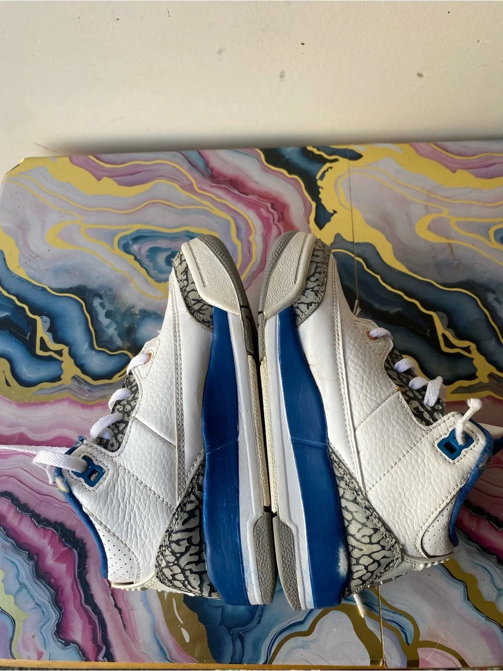 Air Jordan 3 Retro Wizards True Blue Preschool Sneakers 12C Streetwear